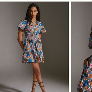 By Anthropologie Somerset Mini Dress in Pink Combo Size XXS NWT